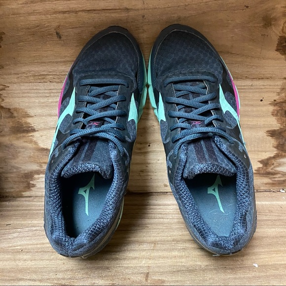 Mizuno wave rider 17 grey green running sneakers - Picture 5 of 8
